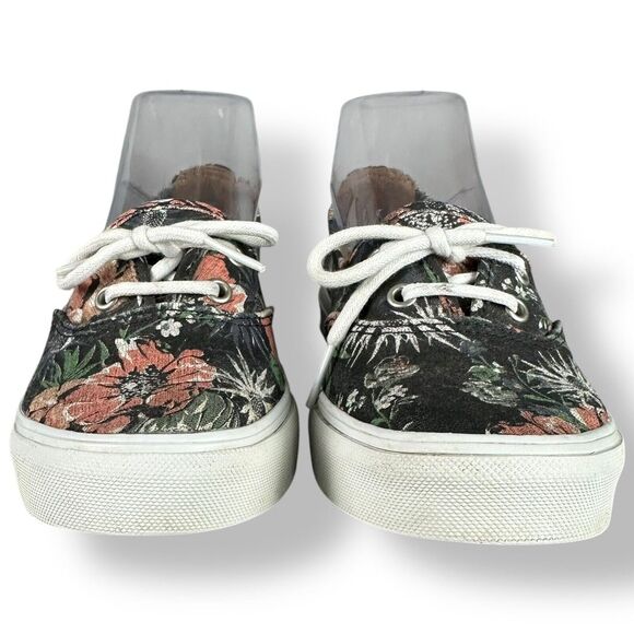 Vans Moody Floral Rose Lace Up Ballet Flats‎ Slip On Shoes Women's size 5.5 GUC - Picture 3 of 10